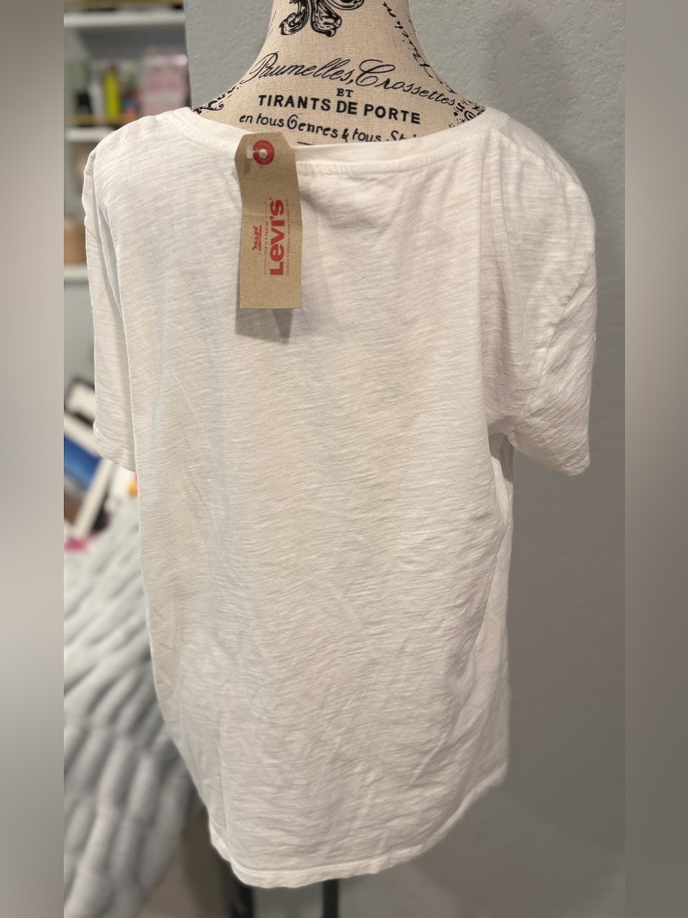 Levi’s White Slub Knit V-Neck Short Sleeve T-Shirt NWT XL - Picture 6 of 11
